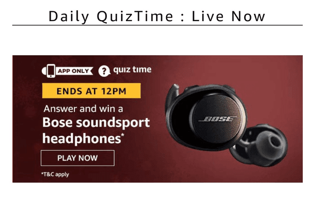 Amazon Daily Quiztime answer