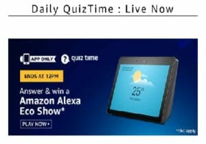 Alexa Eco Show Quiz Answer