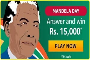 Amazon Mandela Day Quiz Answers | Win Rs.15000 Pay Balance