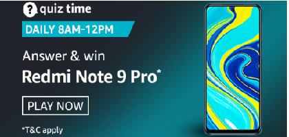 Amazon Daily QuizTime 16 September 2020 l Win Redmi N9 Pro