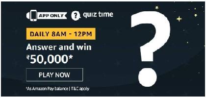 Amazon Daily QuizTime 14 September 2020 l Win 50,000