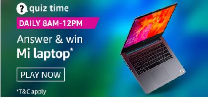 Amazon Daily QuizTime 15 September 2020 l Win Mi Laptop
