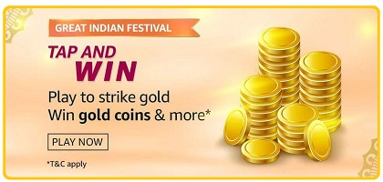 Amazon Great Indian Festival Tap and Win Gold Coin