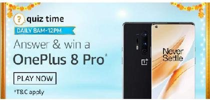Amazon Daily QuizTime 13 October 2020 l Win OnePlus 8 Pro