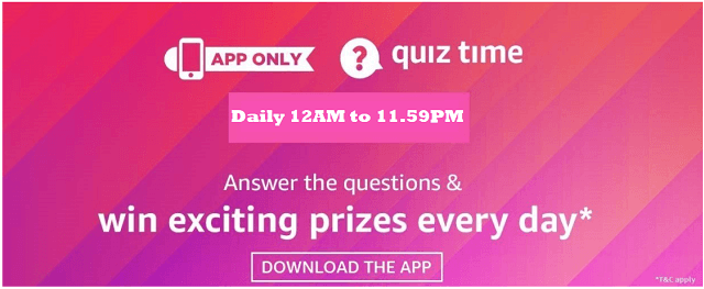 Amazon Today Quiz Answer