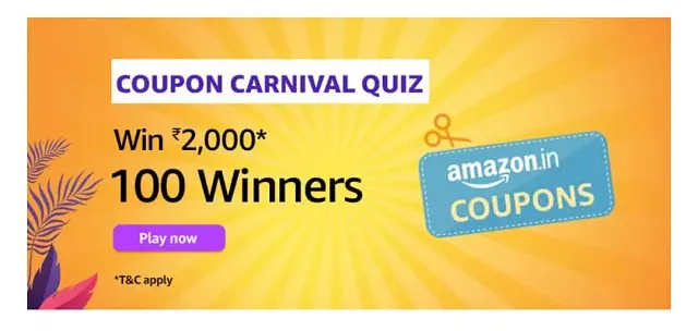Amazon Coupon Carnival Quiz Answers 10 March